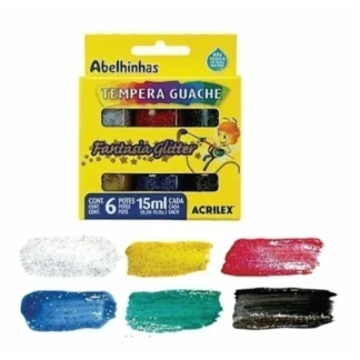 TEMPERA AX Cjx6 COL 15 ml GLITTER