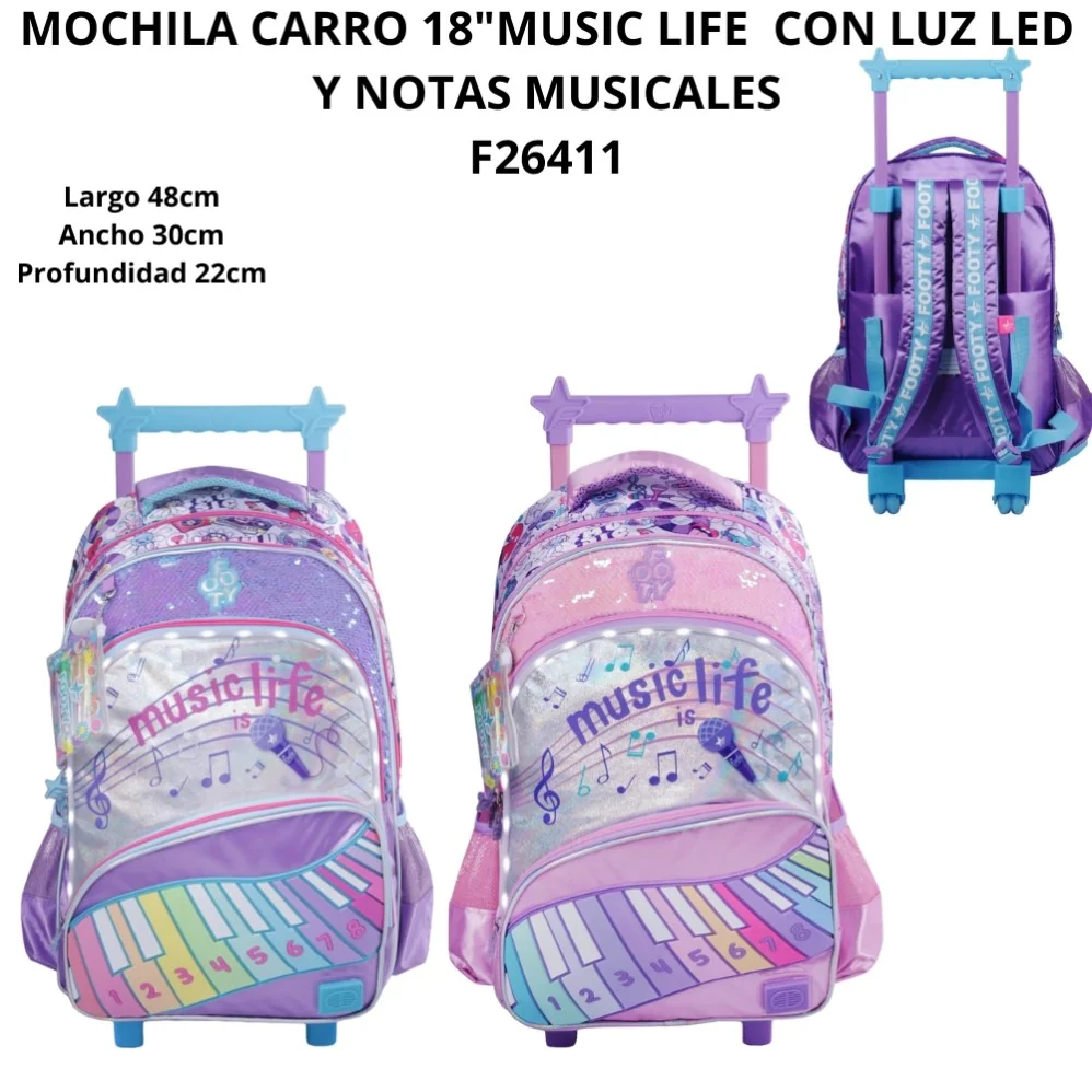 MOCHILA FOOTY 18" CARRO F26411