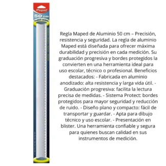 REGLA MAPED ALUMINIO 50cm BLISTER