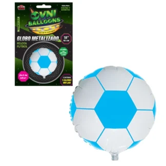 COT PELOTA FUTBOL 18" CELESTE Y BLANCO 55622