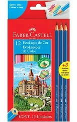 LAPIZ COLOR FABER x12 LARGO+3LAP