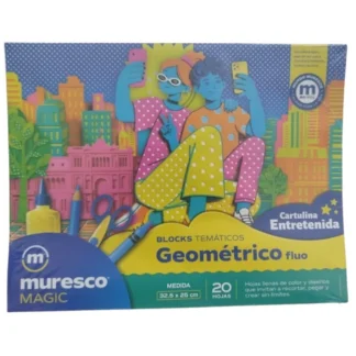 BLOCK CARTULINA MAGIC GEOM FLUO MURESCO x20 H